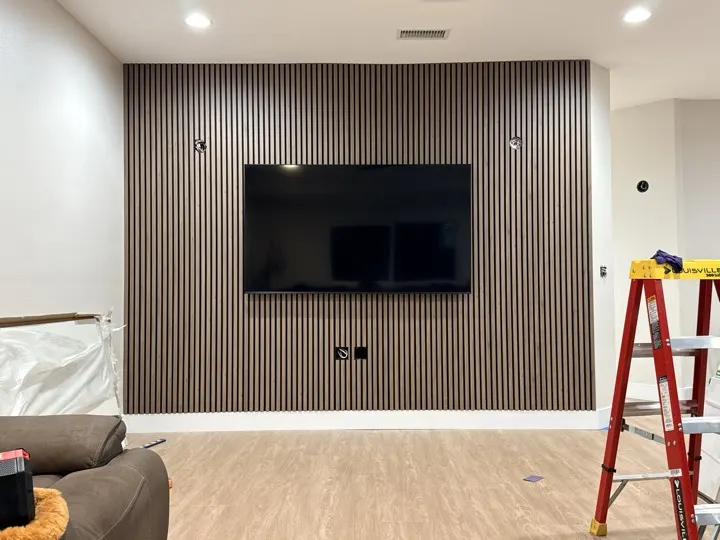 Customer TV wall panel project photo by SD Wall Panels in San Diego