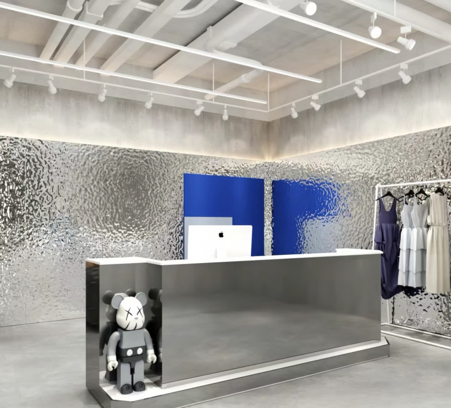 Water Ripple panel installed - retail interior