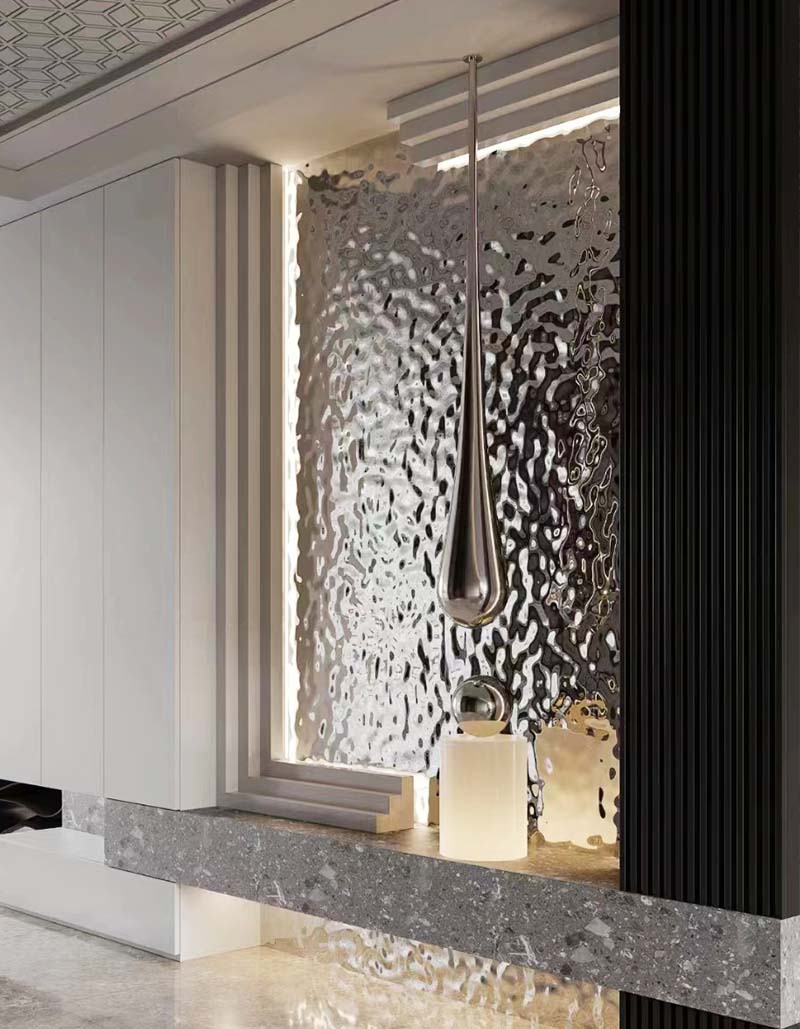Water Ripple panel installed - retail wall application