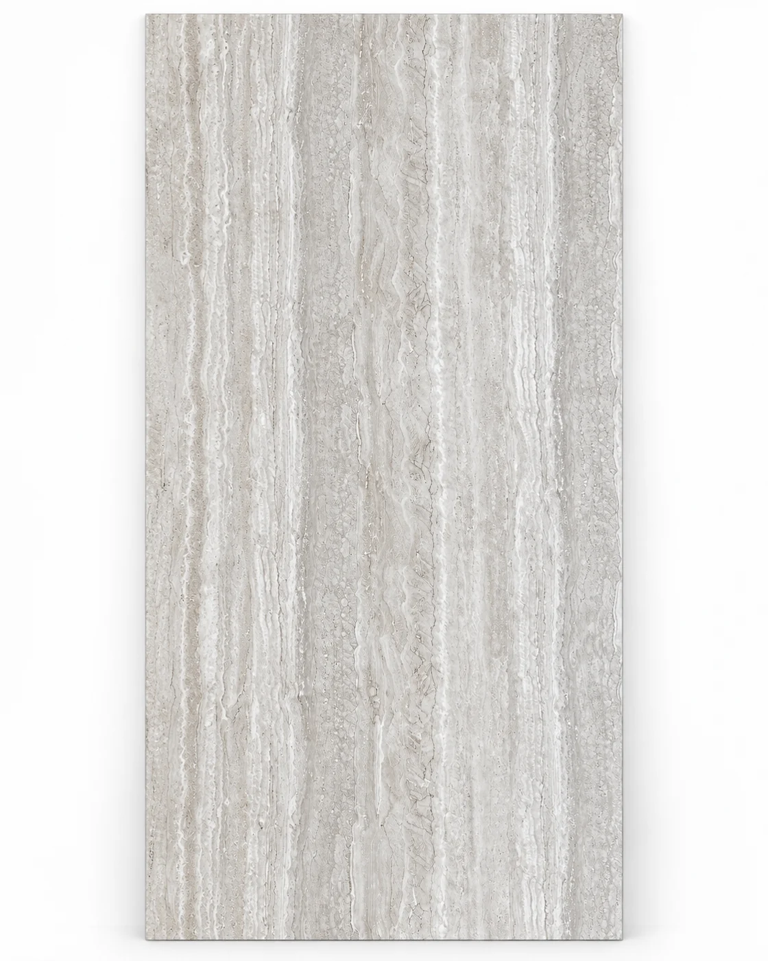 Silver Gray Travertine PVC panel — full panel view