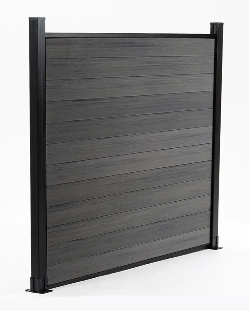 Composite Fence Co-Extrusion Black - Full View - San Diego