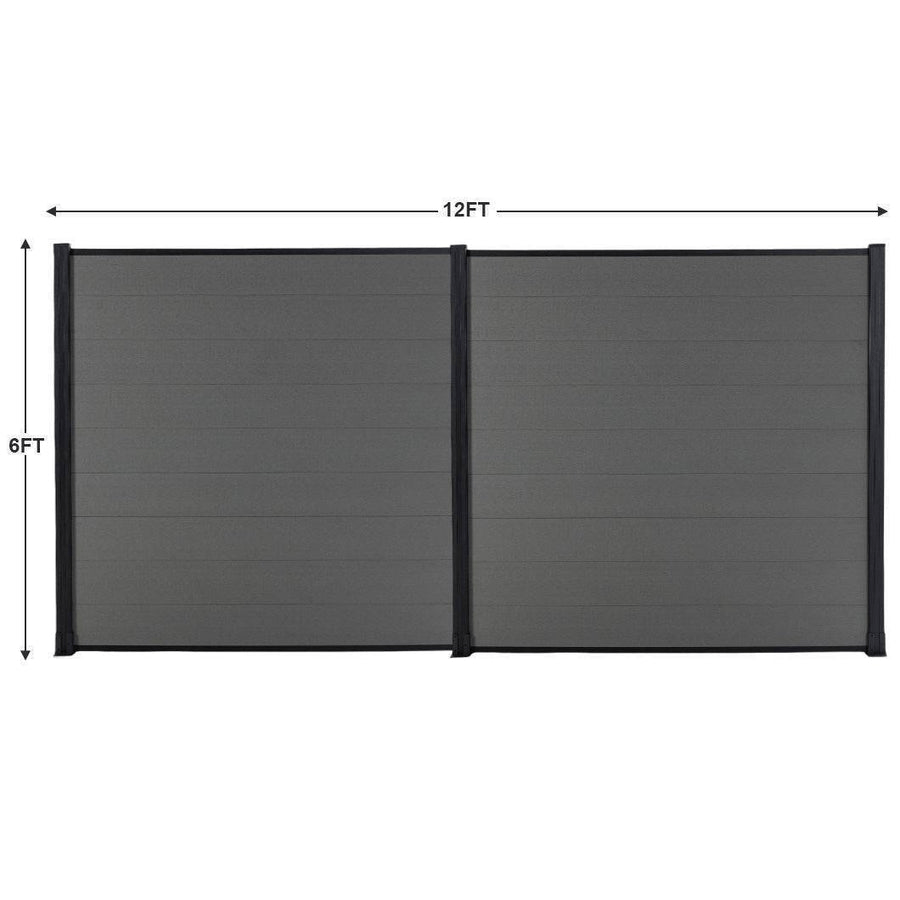 Composite Fence Co-Extrusion Black - Angle View