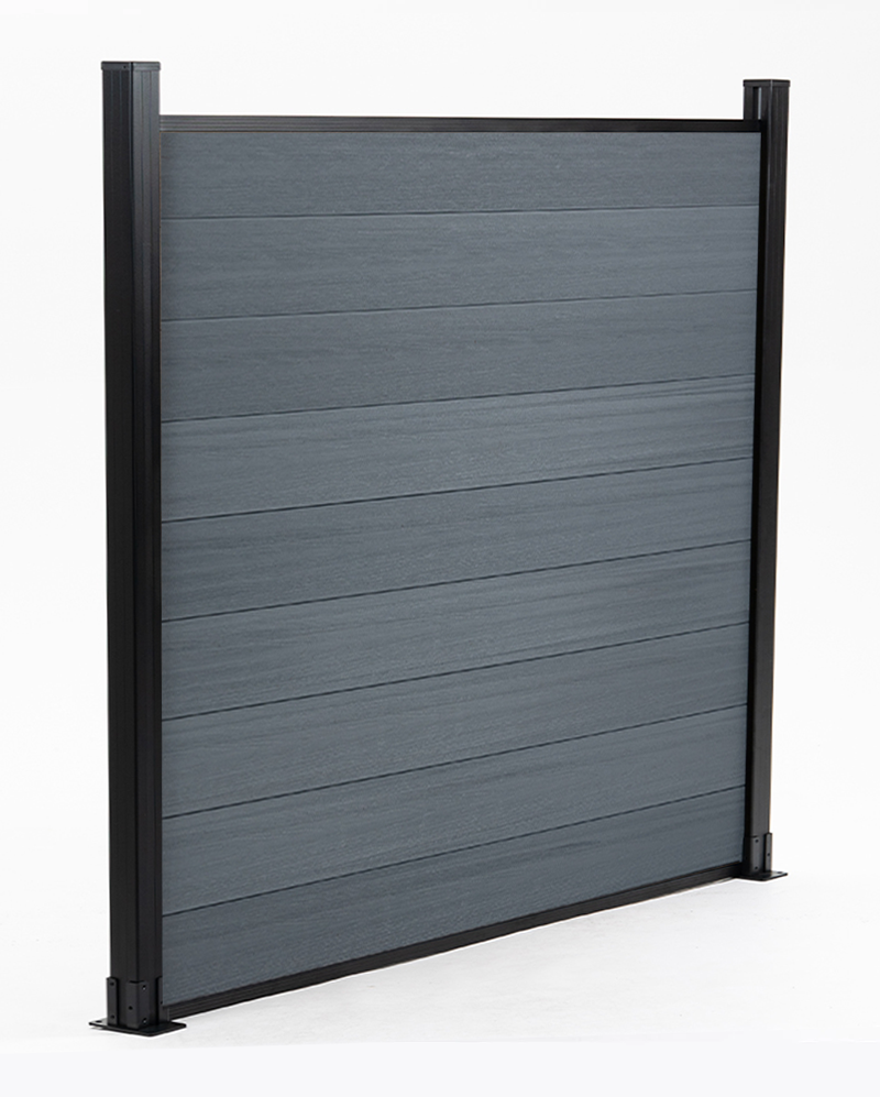 Composite Fence Co-Extrusion Light Gray Color - Full View - San Diego