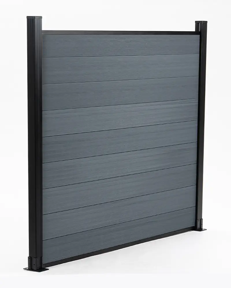 Composite Fence Co-Extrusion Light Gray Color - Full View - San Diego