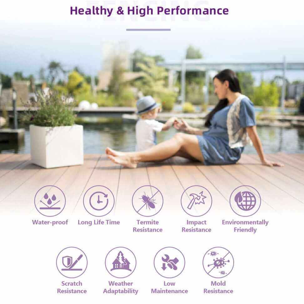 Composite Fence Co-Extrusion Light Gray Color - Additional View