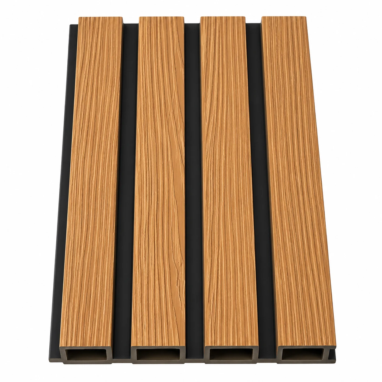 Teak and Black 3D Textured Exterior Cladding