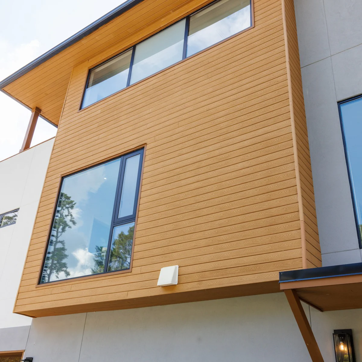 Brown Exterior Shiplap Composite Siding - Close Up Detail