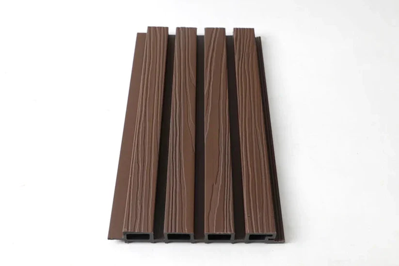 Dark Brown Composite Wide Exterior Cladding 4 Pc Box 23 2 Sq Ft - Full View - San Diego