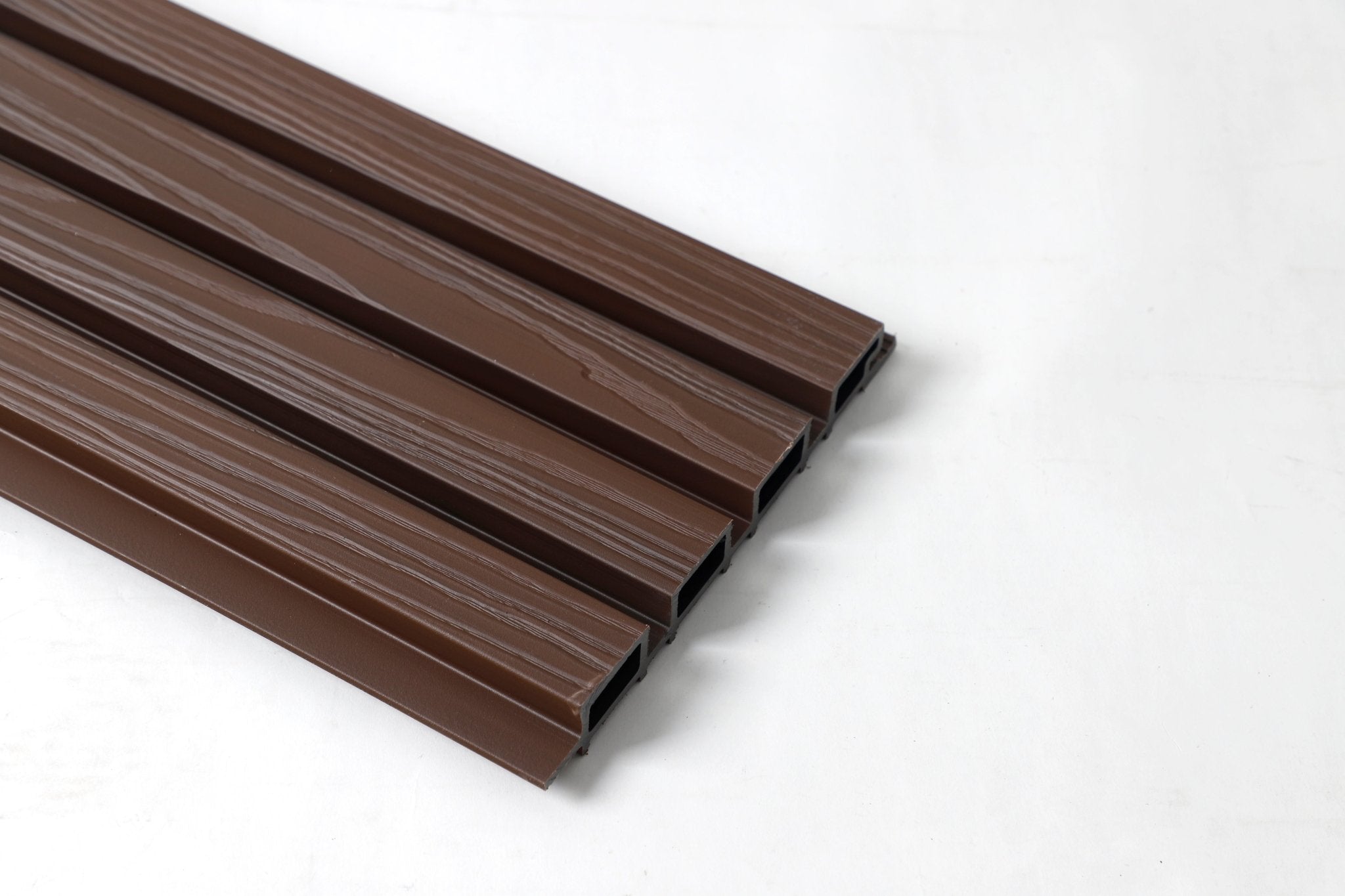 Dark Brown Composite Wide Exterior Cladding 4 Pc Box 23 2 Sq Ft - Angle View