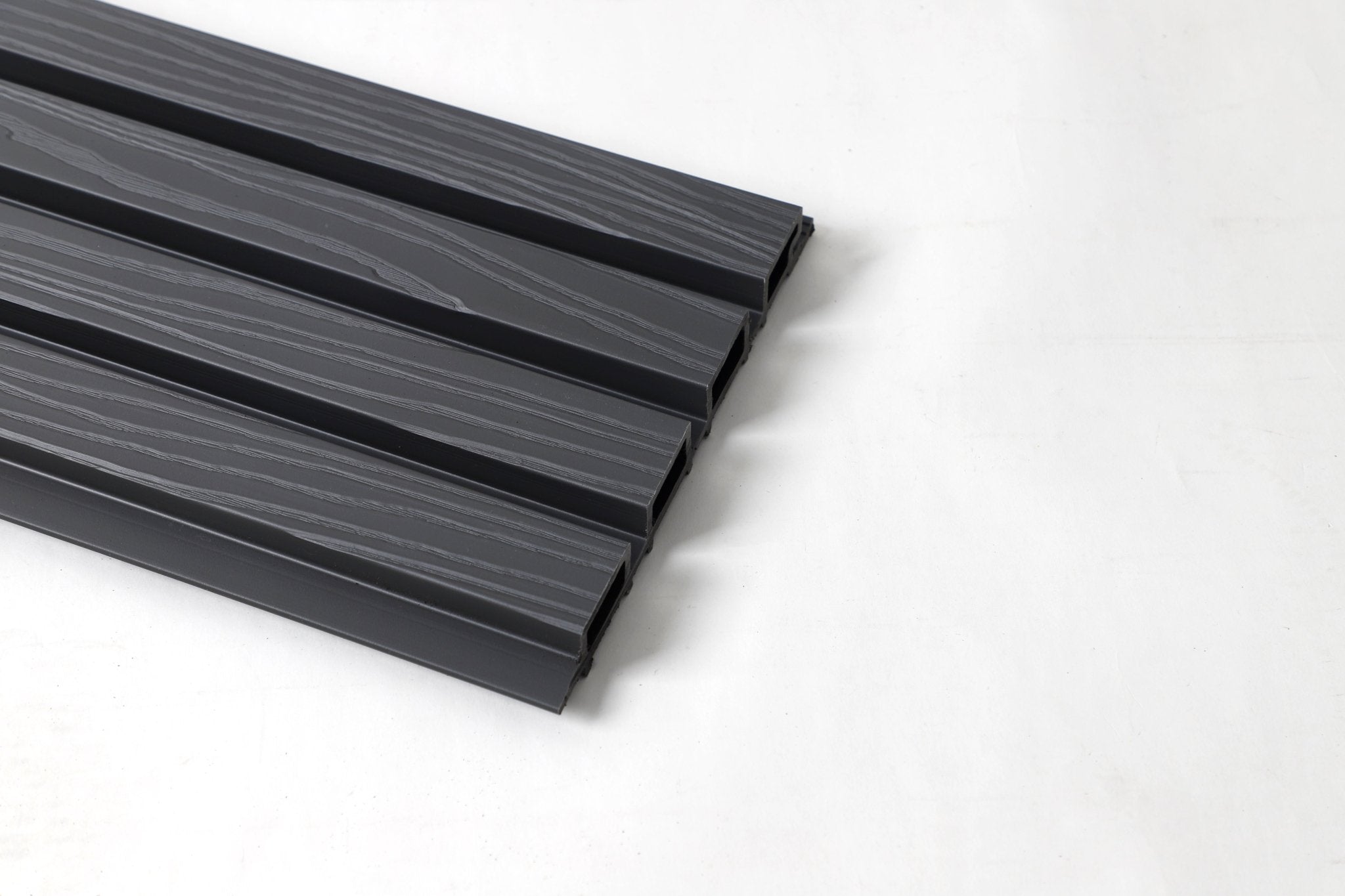 Gray Composite Wide Exterior Cladding - Angle View