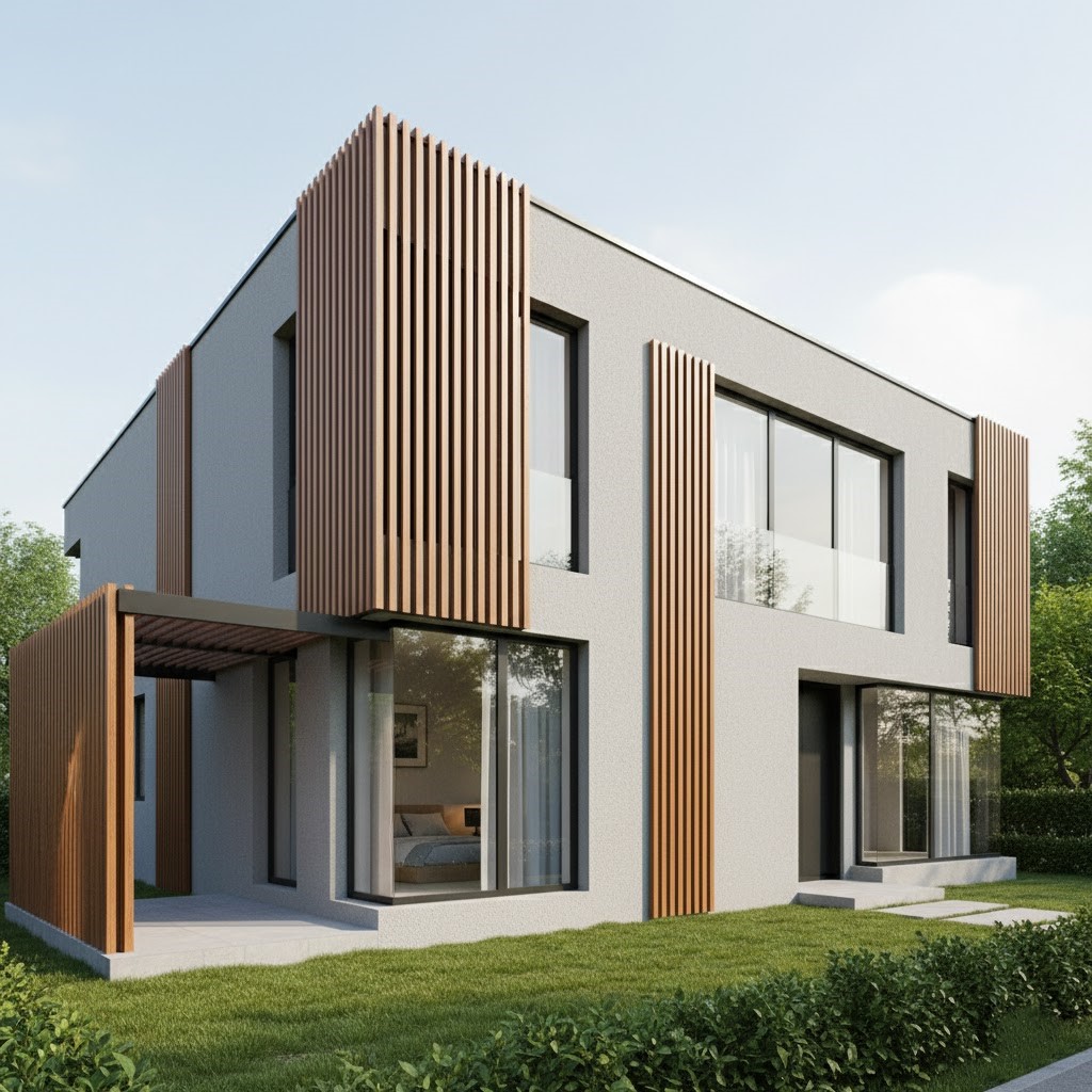 Teak Exterior Slat Wall Paneling For Outdoors - Close Up Detail