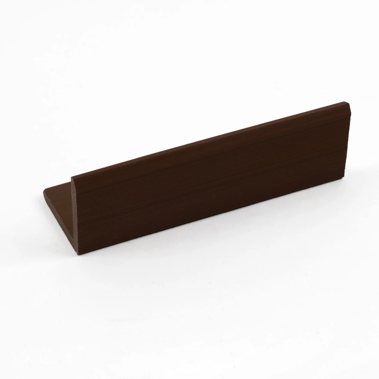 Dark brown exterior composite siding end cap L trim