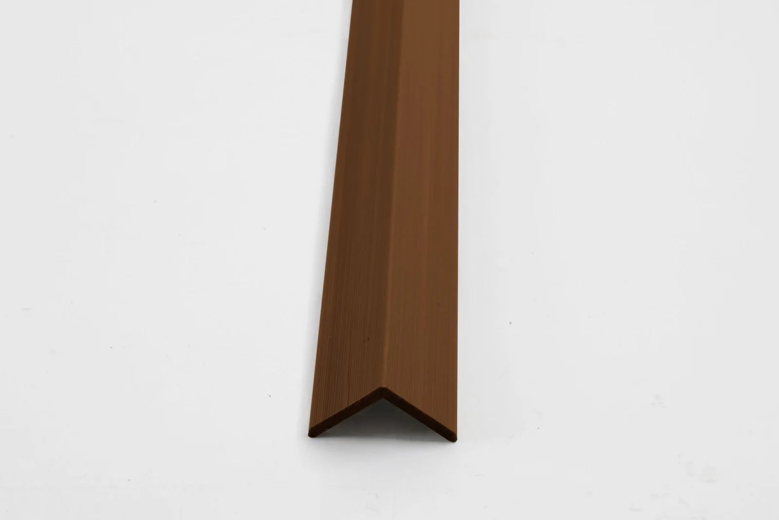 Brown exterior composite siding end cap L trim