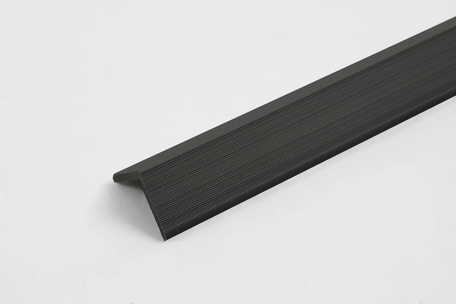 Gray exterior composite siding end cap L trim