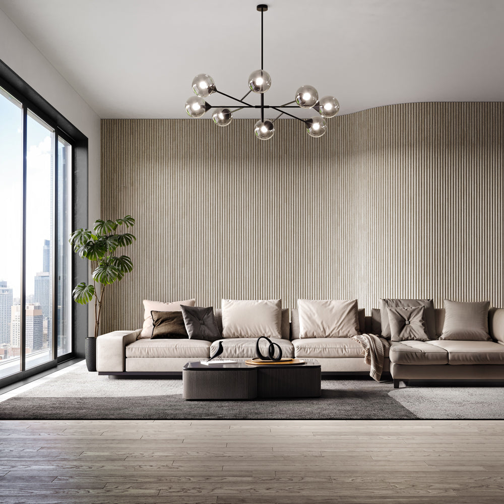 Flexible Walnut Semi-Circle Fluted Panel - Additional View